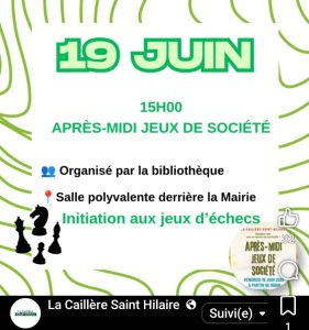 Affiche initiation échecs juin 2026