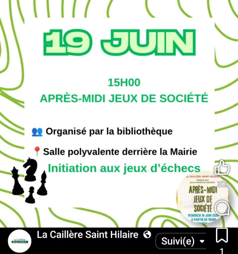 Affiche initiation échecs juin 2026